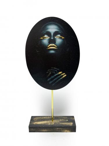 Zenci Kadın Ayaklı Oval Tablo 2 - Halkkitabevi