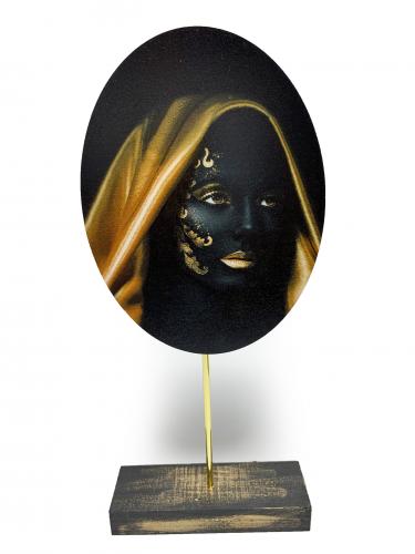 Zenci Kadın Ayaklı Oval Tablo 9 - Halkkitabevi