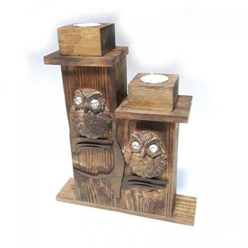 Baykuş İkili T-Light Mumluk - Halkkitabevi