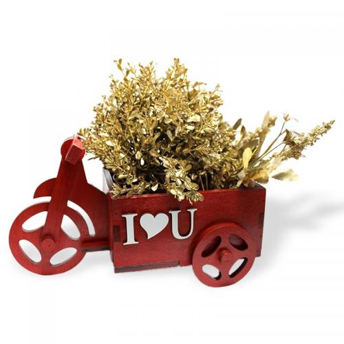 Büyük Bisiklet Çiçeklik Kırmızı, I Love You Yazılı - Halkkitabevi