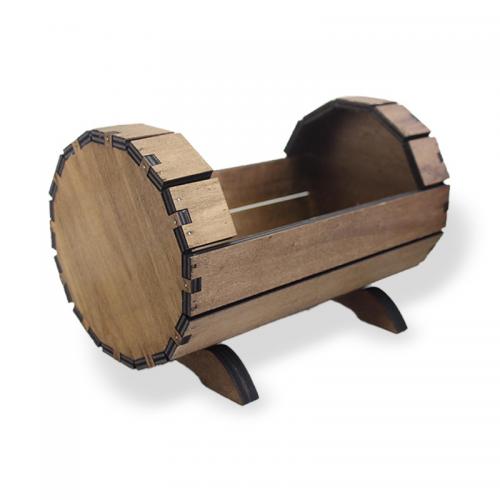 Dekoratif Ahşap Fıçı Çiçeklik, Küçük - Halkkitabevi