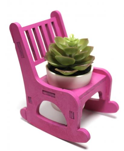 Lora Beton Saksılı Sallanan Sandalyeli Çiçeklik, Fuşya - Halkkitabevi