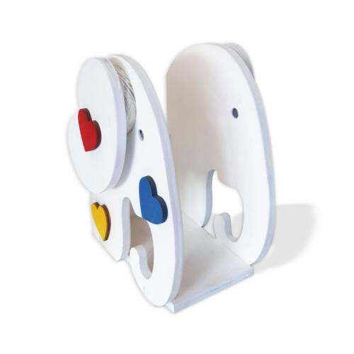 Fil Desenli Ahşap Kütüphane