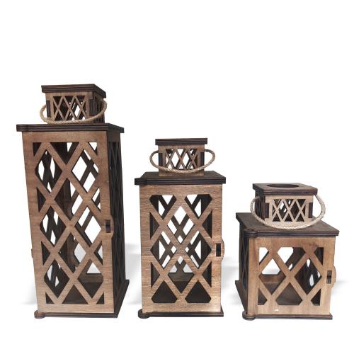 Athena 3'lü Ahşap Fener Seti - Halkkitabevi