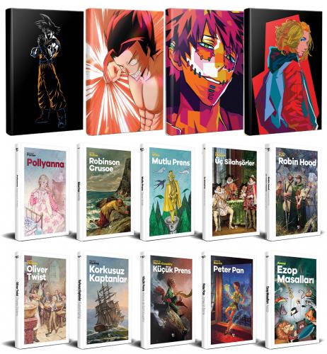 10 Dünya Çocuk Klasiği ve 4 Anime Defter -Set-1
