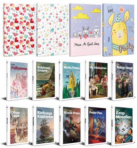 10 Dünya Çocuk Klasiği ve 4 Çizgili Defter -Set-3