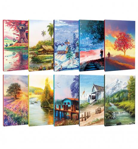 10lu Manzara Temalı Çizgili Okul Defteri Seti - 64 Sayfa - Halkkitabev