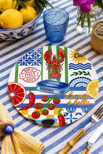 Sicilya Serisi Kolaj 4'lü Supla Set – Sicilya Temalı - 30 cm, 3 mm MD