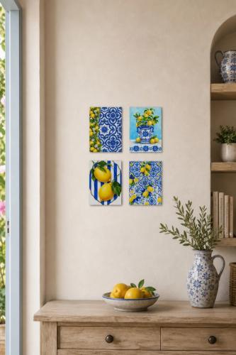 Limon Desenli Tablo Seti 4'lü Set – Sicilya Temalı- 15x20 cm, 3 mm MD Limon Desenli Tablo Seti 4'lü Set – Sicilya Temalı- 15x20 cm, 3 mm MD