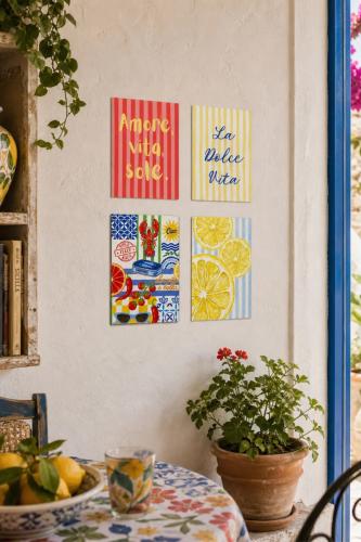 La Dolce Vita Tablo Seti 4'lü Set – Sicilya Temalı- 15x20 cm, 3 mm MD