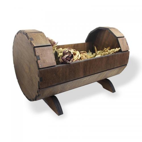 Dekoratif Ahşap Fıçı Çiçeklik, Büyük - Halkkitabevi