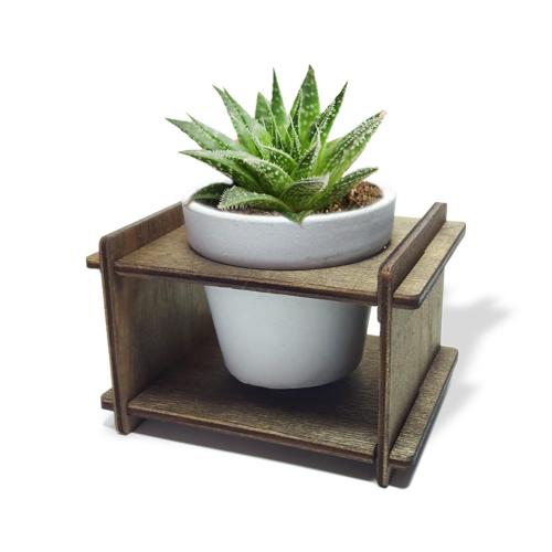 Camilla Ahşap Standlı Beton Saksı - Halkkitabevi