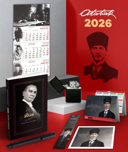 2026 Atatürk Gazi Paşa Ajanda - İmza Duvar Takvimi - Masa Takvimi - Ay