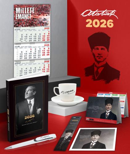 2026 Atatürk İstikbal Ajanda - Duvar Takvimi-ME - Masa Takvimi - Ayraç