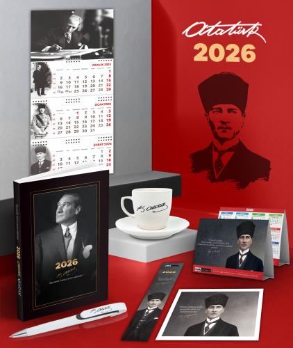 2026 Atatürk İstikbal Ajanda - İmza Duvar Takvimi - Masa Takvimi - Ayr