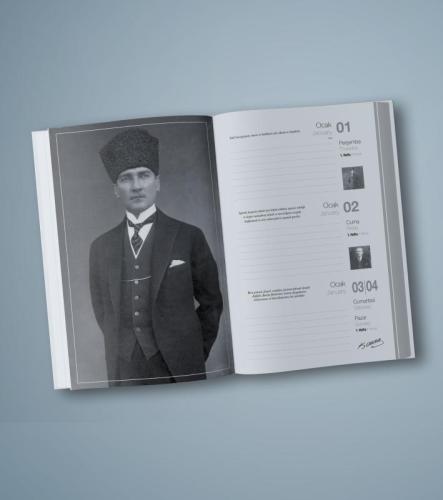 2026 Atatürk Komutan Ajanda - İmza Duvar Takvimi - Masa Takvimi - Ayra