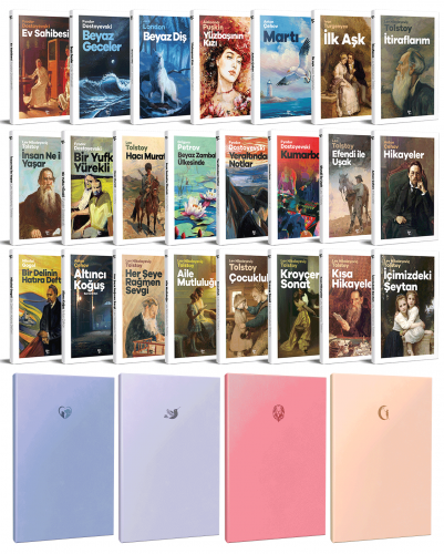 23 Dünya Klasiği ve Pastel Çizgisiz Defter Seti -1 - Halkkitabevi