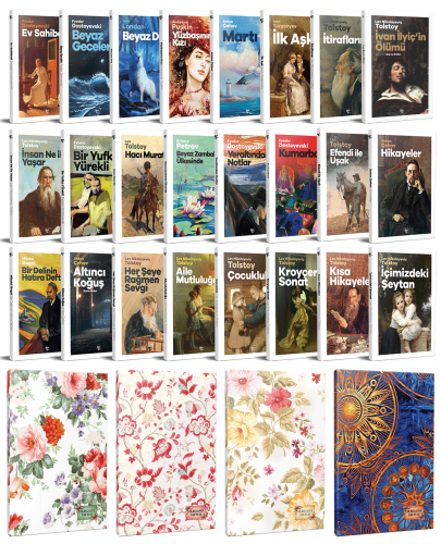 24 Dünya Klasiği ve Çiçekli Planlama Defteri Seti -1 - Halkkitabevi