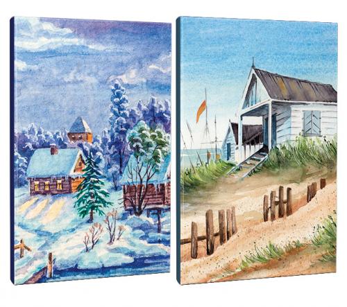 2li Manzara Temalı 13,5x19,5cm 64 Sayfa Çizgili Okul Defteri Seti -1