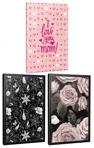 3'lü Okul Defteri Seti -Kelebeğin Dünyası-Kara Gül-Love You Mom