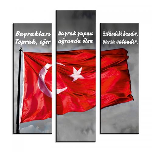 3'lü Ahşap Magnet - Atatürk Resimli Model 11 - Halkkitabevi