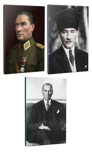 3lü Atatürk- Çizgili Okul Defteri Seti 64 Sayfa 13,5x19,5cm -2  - Halk