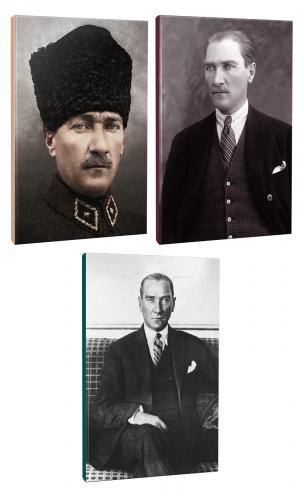 3lü Atatürk- Çizgili Okul Defteri Seti 64 Sayfa 13,5x19,5cm -6  - Halk