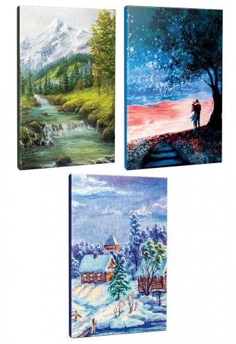3lü Manzara Temalı 13,5x19,5cm 64 Sayfa Çizgili Okul Defteri Seti -4 -