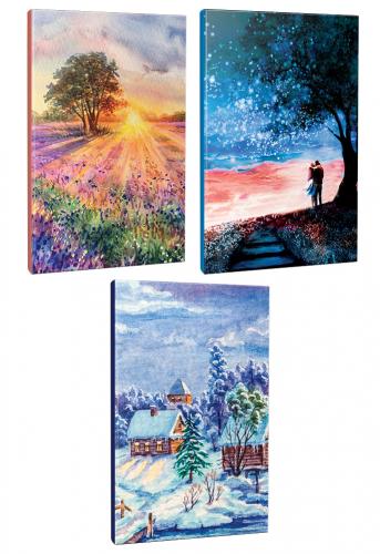 3lü Manzara Temalı 13,5x19,5cm 64 Sayfa Çizgili Okul Defteri Seti -5 -