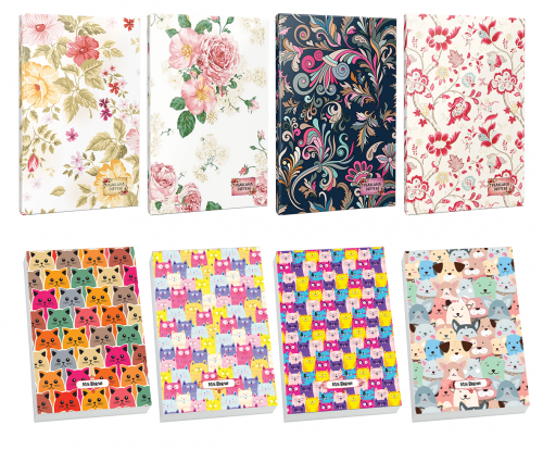 4lü Çiçek Desenli 64 Sayfa Planlama Defteri ve 4 Bloknot-15 - Halkkita