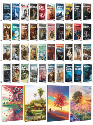 40 Dünya Klasiği ve Manzara Temalı 64 Sayfa Çizgili Defter Seti -2 - H
