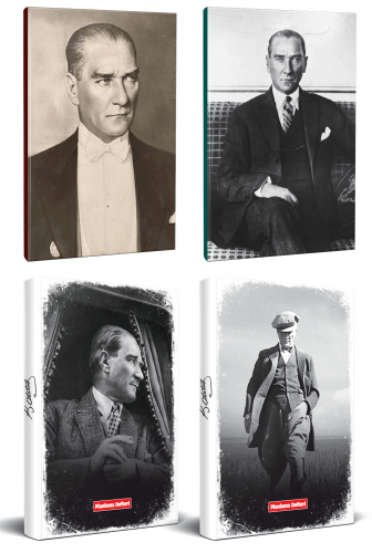 4lü Atatürk 64 Sayfa 13,5x19,5cm Defter ve 176 Sayfa Planlama Defteri 
