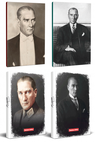 4lü Atatürk 64 Sayfa 13,5x19,5cm Defter ve 176 Sayfa Planlama Defteri 