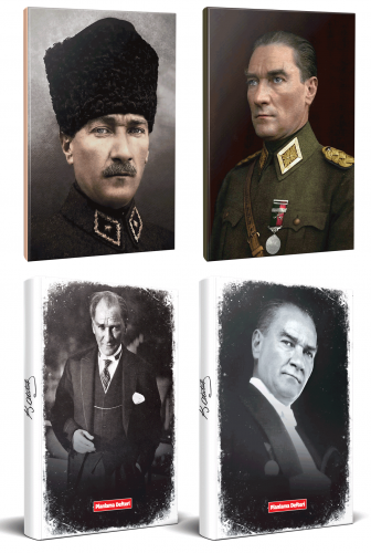 4lü Atatürk 64 Sayfa 13,5x19,5cm Defter ve 176 Sayfa Planlama Defteri 