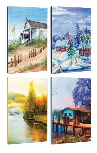 4lü Manzara Temalı 13,5x19,5cm 64 Sayfa Çizgili Okul Defteri Seti -2 -