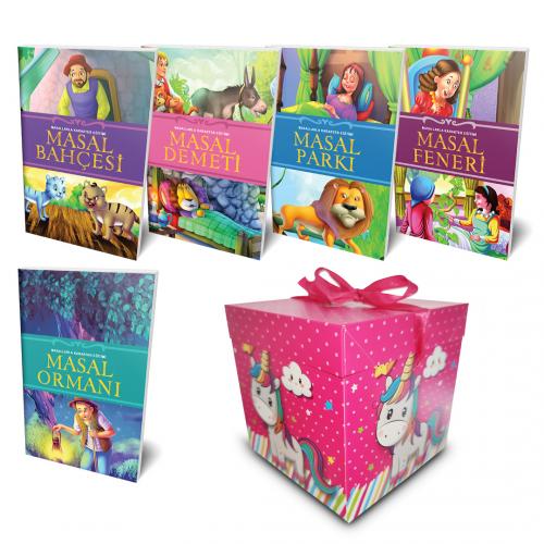 5 Masal ve Pembe Hediye Kutusu -3 - Halkkitabevi