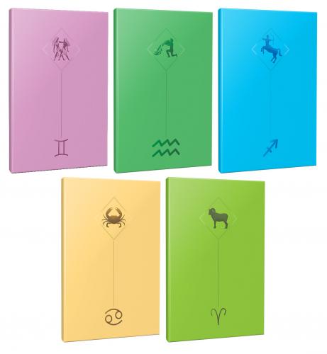 5li Burç-Astroloji Temalı 13,5x19,5cm 64 Sayfa Çizgisiz Defter Seti -1