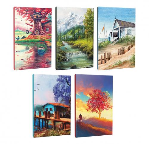 5li Manzara Temalı 13,5x19,5cm 64 Sayfa Çizgili Okul Defteri Seti -7 -