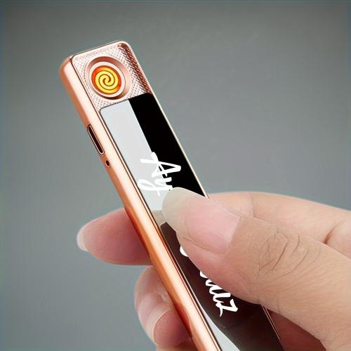 Kişiye Özel Sürgülü Şarjlı USB Çakmak - Halkkitabevi