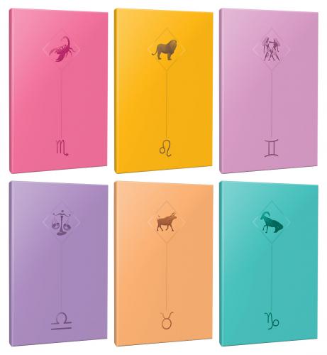 6lı Burç-Astroloji Temalı 13,5x19,5cm 64 Sayfa Çizgisiz Defter Seti -3