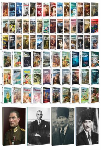 72 Dünya Klasiği ve Atatürk Temalı 64 Sayfa Çizgili Defter Seti -2