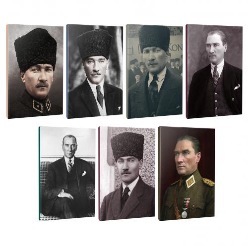 7li Atatürk- Çizgili Okul Defteri Seti 64 Sayfa 13,5x19,5cm -3  - Halk