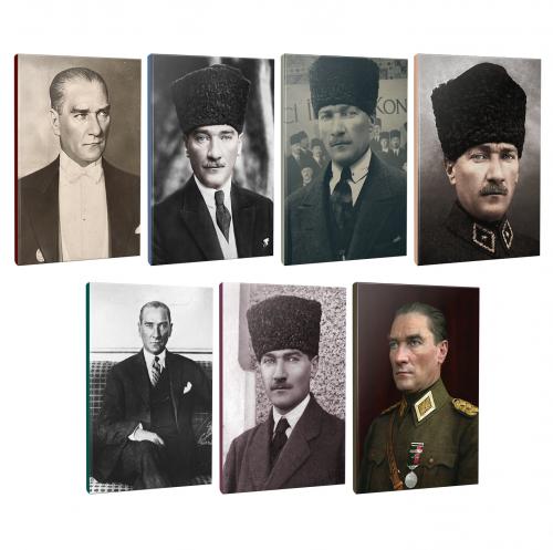 7li Atatürk- Çizgili Okul Defteri Seti 64 Sayfa 13,5x19,5cm -5  - Halk