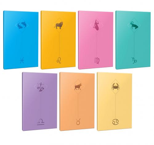7li Burç-Astroloji Temalı 13,5x19,5cm 64 Sayfa Çizgisiz Defter Seti -3