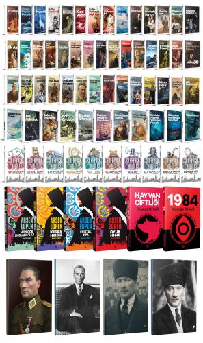 80 Dünya Klasiği ve Atatürk Temalı 64 Sayfa Çizgili Defter Seti -2