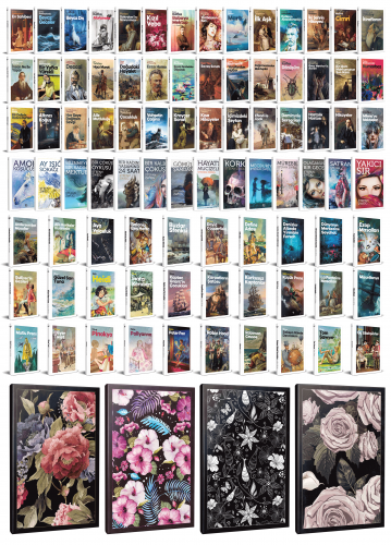 86 Dünya Klasiği ve Çiçekli Çizgili Defter Seti -1 - Halkkitabevi