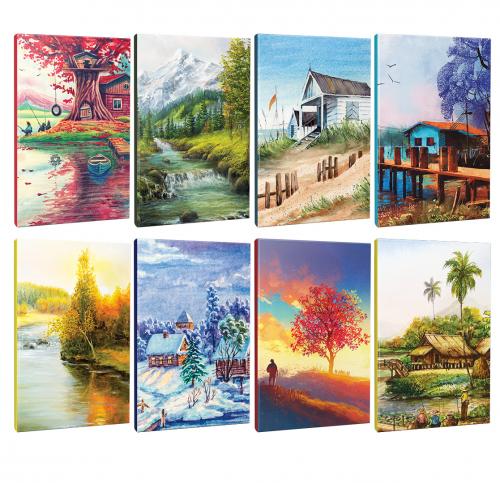 8li Manzara Temalı 13,5x19,5cm 64 Sayfa Çizgili Okul Defteri Seti -5 -