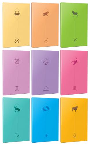 9lu Burç-Astroloji Temalı 13,5x19,5cm 64 Sayfa Çizgisiz Defter Seti -2