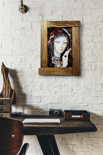 3D Yüzük ve Kadın Ahşap Tablo