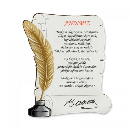 Ahşap Ferman Magnet "Andımız"